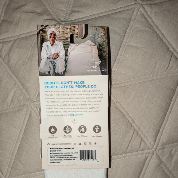 Pact No-See-Um Socks White - Picture 2 of 2